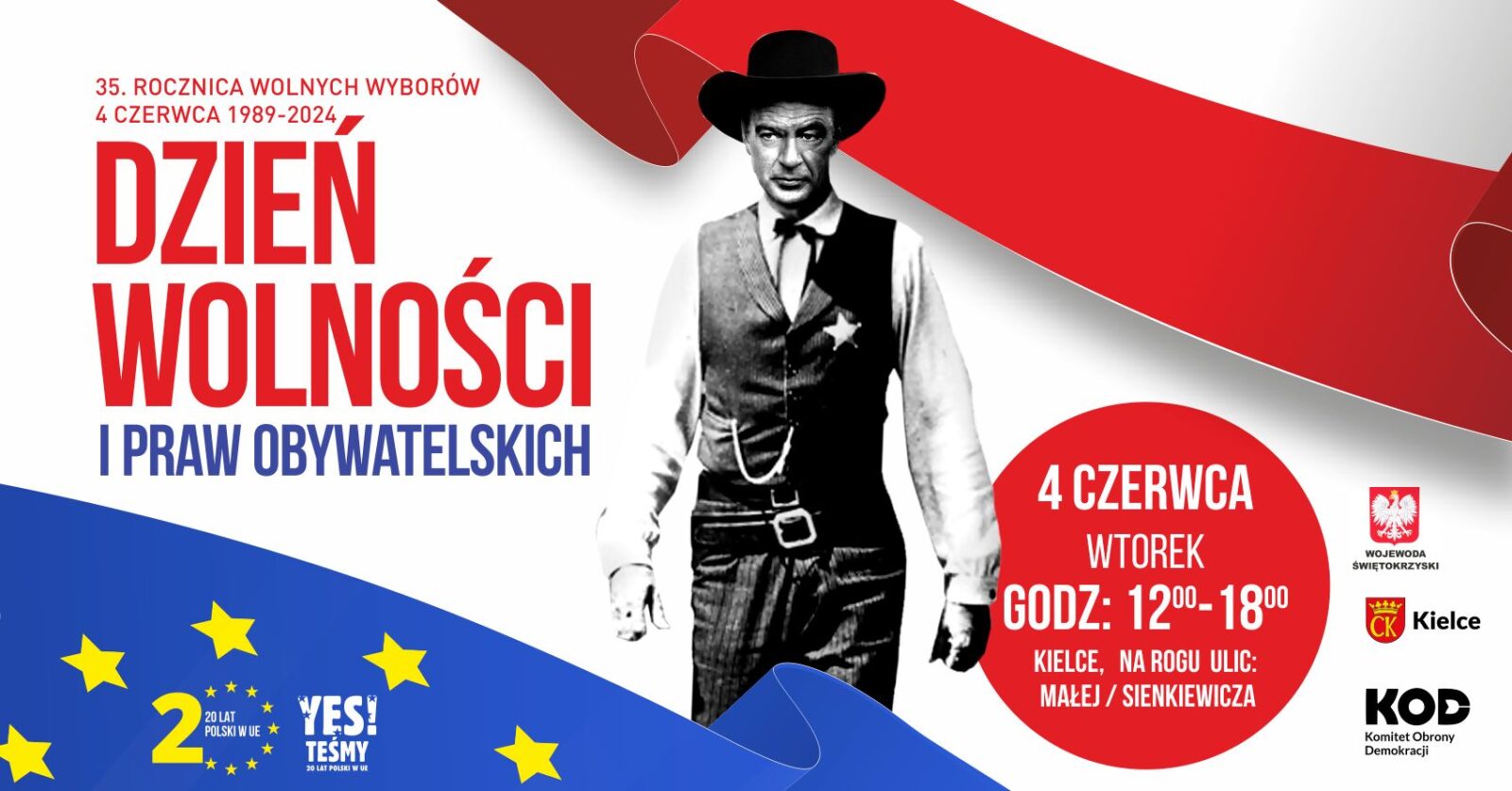 Zapraszamy do Kielc na świętowanie Dnia Wolności i Praw Obywatelskich.